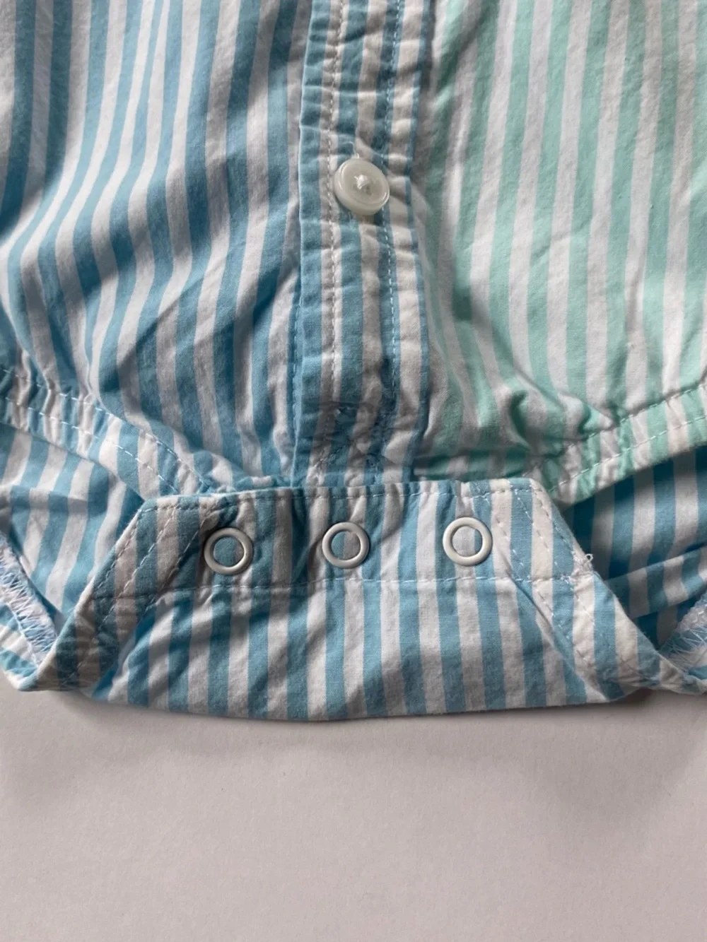 Oshkosh B'gosh Boys One Piece Size 6 Months Striped Shirt Rolled Sleeve Baby